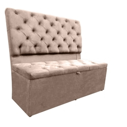Kit Cabeceira Estofada Para Cama Box Casal 140 Cm + Calçadeira Baú Capitone - Suede Bege Menor preço em Kit Cabeceira Estofada Para Cama Box Casal 140 Cm + Calçadeira Baú Capitone - Suede Bege