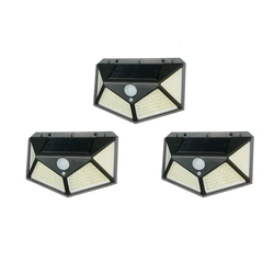Kit 3 Luminária Energia Solar Parede 100 Led Sensor Presença 3 Funções Lampada Menor preço em Kit 3 Luminária Energia Solar Parede 100 Led Sensor Presença 3 Funções Lampada