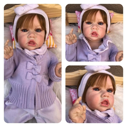 Bebê Reborn Menino Kit Abigail Para Banho Cabelo Fio A Fio no Shoptime