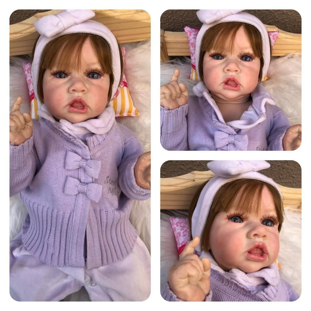 Bebe Reborn Menina Saskia, Corpo Inteiro Cabelo Fio A Fio