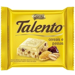 Chocolate Talento c/ Cereais e Uvas Passas Branco 25g - 15 unidades - Garoto é boa?