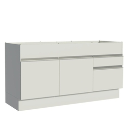 Balcão de Pia Madesa Glamy 150 cm 2 Portas e 2 Gavetas (Sem Tampo e Pia) - Branco Menor preço em Balcão de Pia Madesa Glamy 150 cm 2 Portas e 2 Gavetas (Sem Tampo e Pia) - Branco