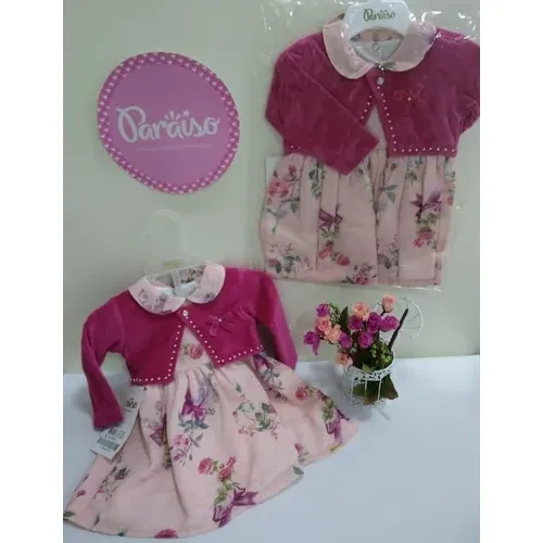 vestido bebe com bolero