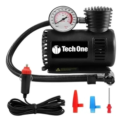 Menor preço em Mini Compressor De Ar Compacto Tech One 300 Psi 12V Pneu Bola Carro Bicicleta com Manômetro