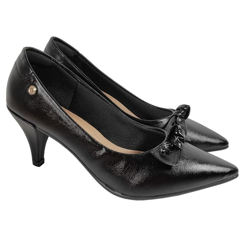 scarpin preto brilhoso