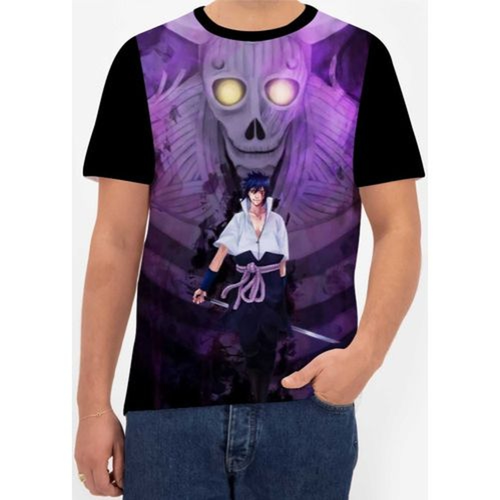 Camiseta Camisa Desenho Sasuke Uchiha Naruto Série Ninja 16 em