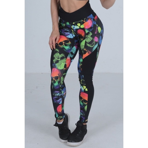 calça legging estampa de caveira