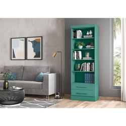 Livreiro Multiuso Com 2 Gavetas Turquesa - QMovi é ruim? Livreiro Multiuso Com 2 Gavetas Turquesa - QMovi é boa?