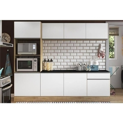 Menor preço em Cozinha Compacta Línea 8 Portas Multimóveis Argila/Branco - 5220