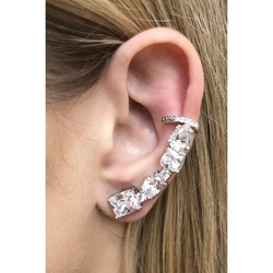 Brinco Ear Cuff Ródio Branco Menor preço em Brinco Ear Cuff Ródio Branco