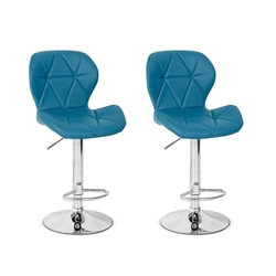 Conjunto 02 Banquetas Slim Couro PU Regulagem de Altura - Turquesa é boa?