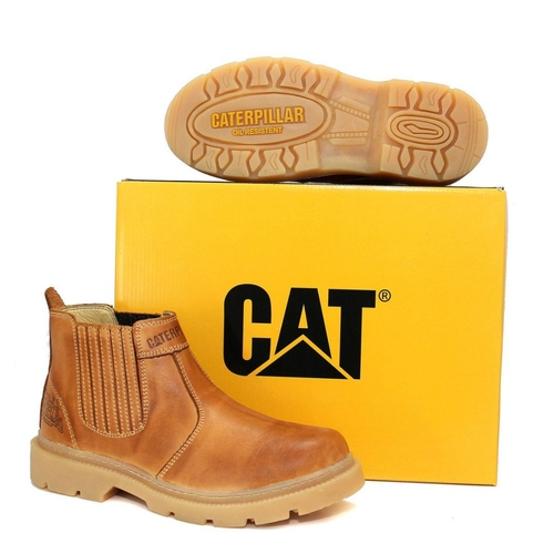 botina caterpillar couro e elastico