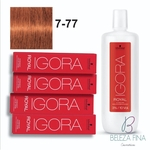 Coloração Igora 7-77 Louro Médio Cobre Extra Schwarzkopf 60g