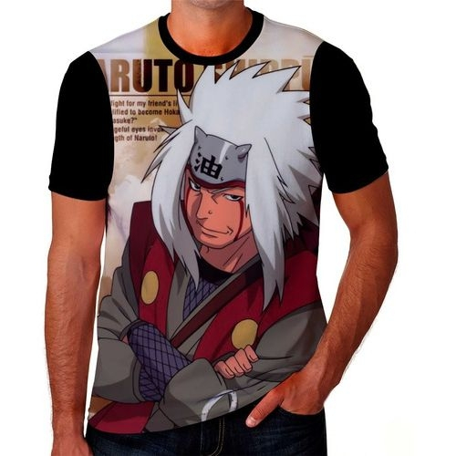 Camiseta juvenil anime clássico preta, Naruto