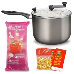 Panela Pipoqueira com Tampa de Vidro + Kit Pipoca Doce de Morango. é ruim? Panela Pipoqueira com Tampa de Vidro + Kit Pipoca Doce de Morango. é boa?