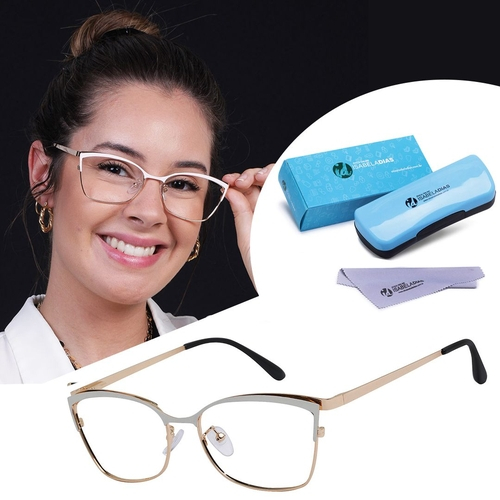 armação branca de oculos de grau feminino