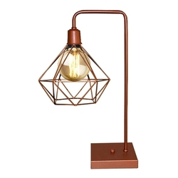 Luminaria Abajur Formato De L Com Aramado - Estilo Retro Menor preço em Luminaria Abajur Formato De L Com Aramado - Estilo Retro