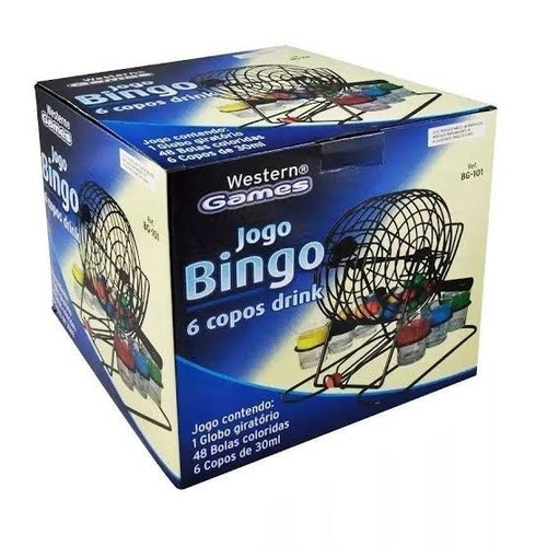 Jogo Bingo 48 Bolas Coloridas 6 Copos Shot 25ml