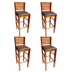Kit 4 Banqueta Alta para Cozinha / Bar / Balcão / com Estofado cor Mel Mod. Laguna Menor preço em Kit 4 Banqueta Alta para Cozinha / Bar / Balcão / com Estofado cor Mel Mod. Laguna