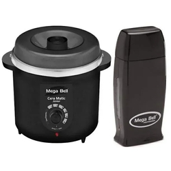Kit Depilação Termocera 400gr Sem Refil Preta + Aquecedor De Cera Roll-on Preto Mega Bell Menor preço em Kit Depilação Termocera 400gr Sem Refil Preta + Aquecedor De Cera Roll-on Preto Mega Bell