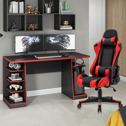 Kit Mesa para Computador / Gamer XP Vermelho com Gancho para HeadSet e Cadeira Gamer GT Racer Preto e Vermelho é boa?
