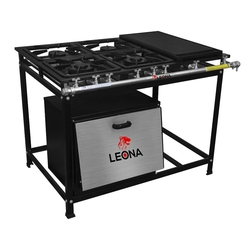 Fogão Industrial 4 Bocas 30x30 Perfil 7 Baixa Pressão Chapa Bifeteira e Forno Tampa Inox Menor preço em Fogão Industrial 4 Bocas 30x30 Perfil 7 Baixa Pressão Chapa Bifeteira e Forno Tampa Inox