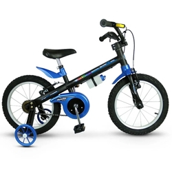 Bicicleta Aro 16 com rodinhas Apollo - Nathor Preto/Azul Menor preço em Bicicleta Aro 16 com rodinhas Apollo - Nathor Preto/Azul