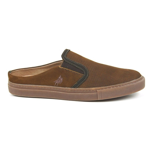 slip on masculino couro marrom