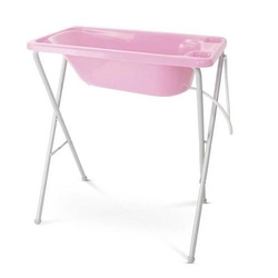 Banheira Rígida Galzerano Rosa + Suporte Menor preço em Banheira Rígida Galzerano Rosa + Suporte