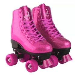 Patins 4 Rodas Brilhante Com Glitter Ajustáveis Fenix Pb-01 Rosa é boa?