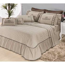 Kit Cobre Leito Mosaico Casal Queen 5 Peças Bordado Caqui Menor preço em Kit Cobre Leito Mosaico Casal Queen 5 Peças Bordado Caqui