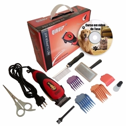 Menor preço em Maquina Tosa Profissional Kit Caes Gatos Cachorro 110v Pente