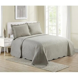 Jogo Colcha de Cama Queen Damask Bege Camesa Microfibra 3 peças Menor preço em Jogo Colcha de Cama Queen Damask Bege Camesa Microfibra 3 peças