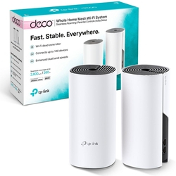 Kit 2 peças - Roteador Fast Wifi TP-Link Rede Mesh AC1200 Mbps Dual Band 2.4Ghz e 5.0Ghz 3 em 1 - DECO E4 Menor preço em Kit 2 peças - Roteador Fast Wifi TP-Link Rede Mesh AC1200 Mbps Dual Band 2.4Ghz e 5.0Ghz 3 em 1 - DECO E4
