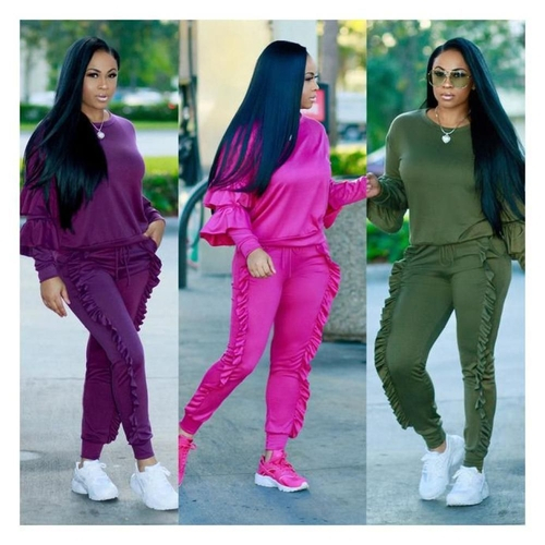 ruffle sweatsuit