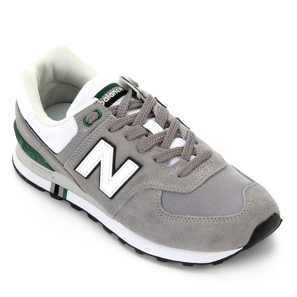 new balance cinza com verde