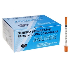 Seringa de Insulina 1 ml com Agulha 8 x 0,30mm Solidor Caixa 100 Unidades Menor preço em Seringa de Insulina 1 ml com Agulha 8 x 0,30mm Solidor Caixa 100 Unidades