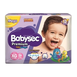 Babysec Premium Mega Fralda Infantil Xg C/26 Menor preço em Babysec Premium Mega Fralda Infantil Xg C/26