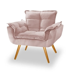 Poltrona Cadeira Decorativa Opala Suede Rosê Pés Palito para Recepção Sala de Estar Consultório Escritório Quarto - AM Decor é boa?