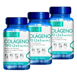 Kit 3 Colágeno Tipo 1 2 E 3 com Vit C 60 Cápsulas Dr Lair Upnutri Menor preço em Kit 3 Colágeno Tipo 1 2 E 3 com Vit C 60 Cápsulas Dr Lair Upnutri