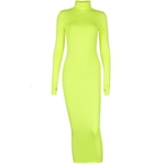 Image do Turtleneck Winter Dress Women Sexy Long Sleeve Slim Long Pencil Dress Autumn Basis Casual Bocycon Dress Green Vestido Turtleneck Winter Dress Women Sexy Long Sleeve Slim Long Pencil Dress Autumn Basis Casual Bocycon Dress Green Vestido