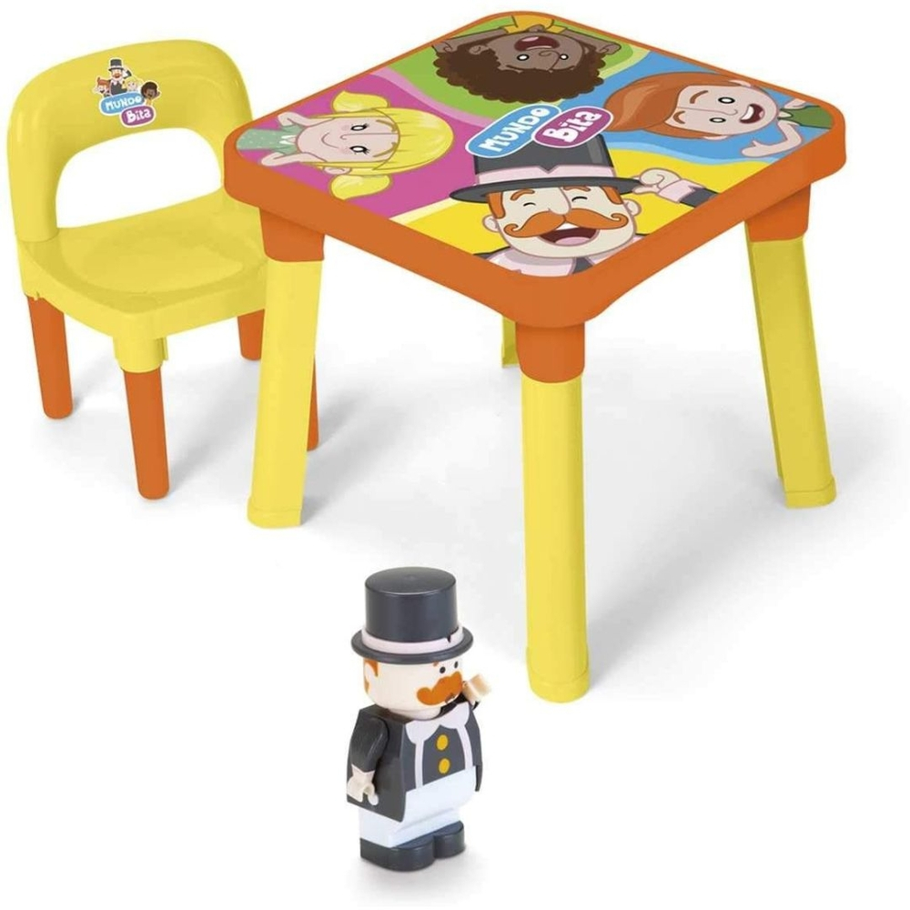 Mesa Mundo Bita Mesinha Infantil Didatica+Cadeira+Boneco No Shoptime