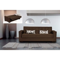 Sofá Cama Dinorá 3 Lugares Suede - Marrom / floral marrom Menor preço em Sofá Cama Dinorá 3 Lugares Suede - Marrom / floral marrom