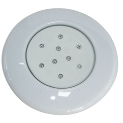 Luminária led para piscina 9w 12v 125mm luz azul com acabamento branco + fonte 2A ST775 Menor preço em Luminária led para piscina 9w 12v 125mm luz azul com acabamento branco + fonte 2A ST775