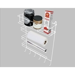 Suporte Porta Utensílios Rolos Geladeira Parede Prateleira - BRANCO