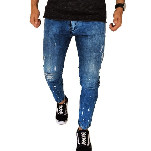 calça jogger jeans rasgada