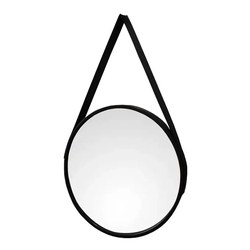 Menor preço em Espelho Redondo Decorativo Com Moldura E Alça De Couro 45cm