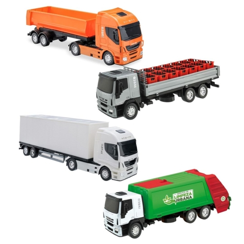 Kit 4 Caminhão Truck Construção 17 Cm Brinquedo Infantil