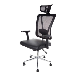 Cadeira Presidente Escritório New-E Office Braço 3D Mecanismo Back System Encosto Tela Apoio de Cabeça Preta Menor preço em Cadeira Presidente Escritório New-E Office Braço 3D Mecanismo Back System Encosto Tela Apoio de Cabeça Preta