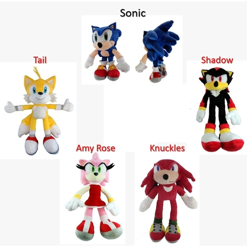 5 Bonecos Pelúcia Turma Do Sonic 35 Cm Unissex Frete Grátis